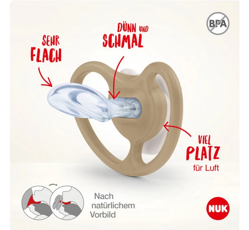 Schnuller NUK Babyschnuller Silikon mit extra Belüftung Vorteilset van NUK in Grijs – productfoto 3 van 4