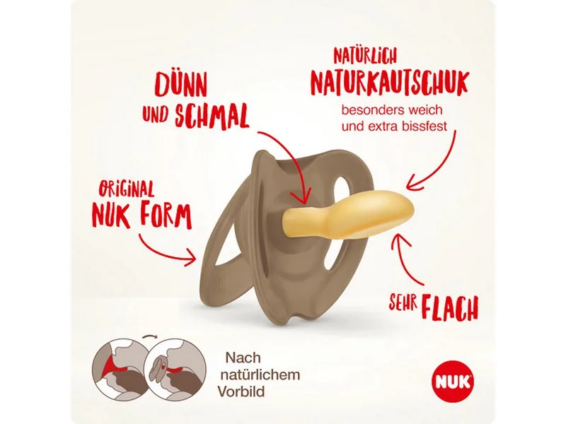 Schnuller NUK for Nature Baby-Nachhaltige Gummischnuller Latex de NUK en Beige – photo produit 2 sur 3