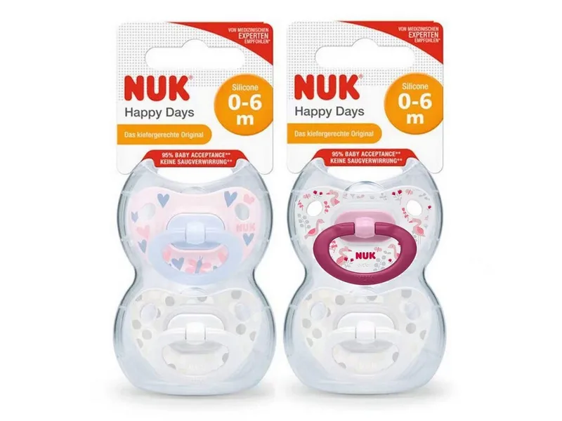 Schnuller NUK Happy Days Babyschnuller 0–6 Monate, Vorteilset by NUK in Pink – product photo