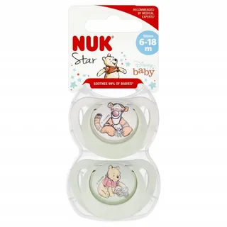 Schnuller NUK Schnuller Star Silikon 6-18M Disney Winnie Pooh 2er + Etui by NUK – product photo 1 of 5