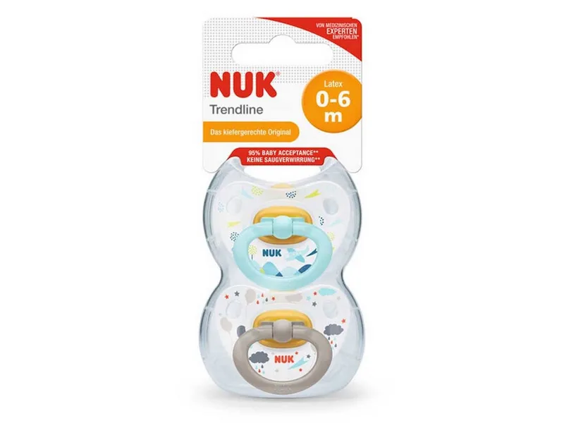 Schnuller NUK Trendline Babyschnuller aus Latex 0-6M van NUK in Grijs, Groen – productfoto