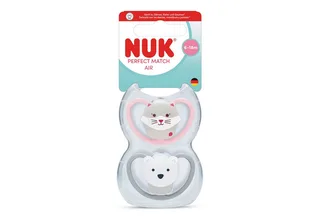 Schnuller Perfect Match Air Silikon 2er Pack by NUK in Katze & Bär 6-18 m – product photo 1 of 2