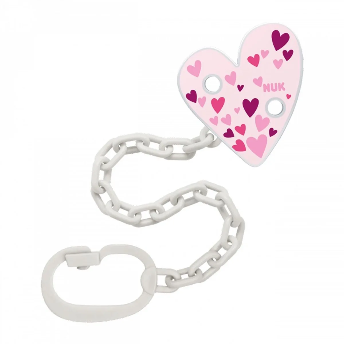 Speenkoord met clip - Fopspeenketting van NUK in Roze – productfoto