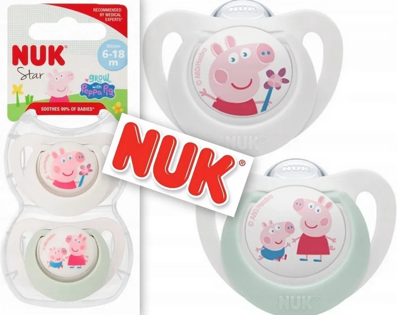 Star siliconen fopspeen - Peppa Pig 6-18 maanden van NUK in Groen – productfoto