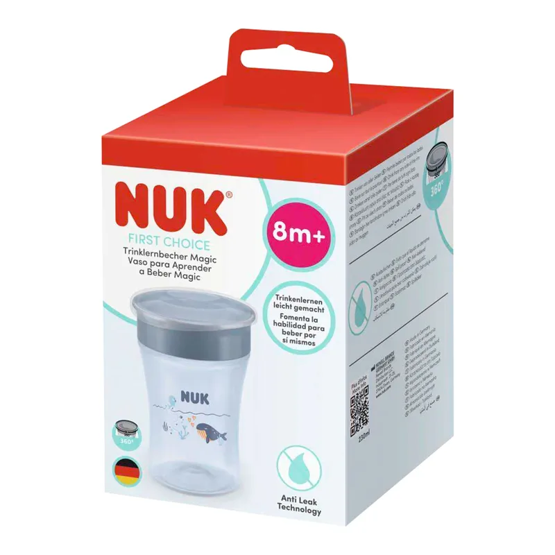 Trinklernbecher Magic Cup 230ml van NUK in Lichtblauw, 8,6 × 8,6 × 15,9 mm – productfoto