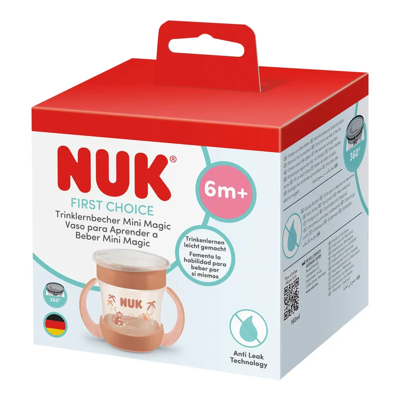 Trinklernbecher Mini Magic Cup 160ml van NUK in Oranje, 8,7 × 10,7 × 13,5 mm – productfoto
