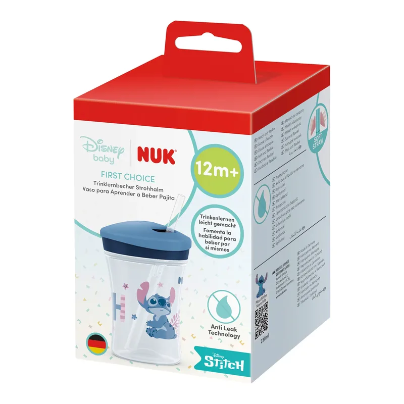 Trinklernflasche mit Strohhalm First Choice, 230ml van NUK in Blauw, 8,6 × 8,6 × 15,9 mm – productfoto