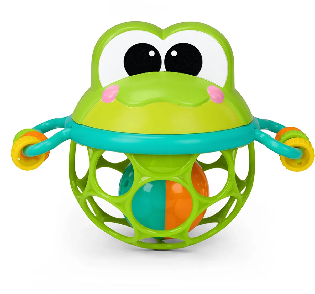 baby rammelaar jingle & shake frog by Oball in Green – product photo