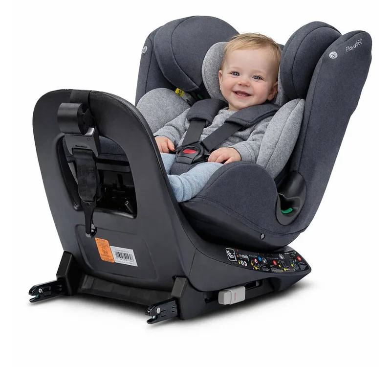 Autokindersitz Floyd360, 360 Grad drehbarer Kindersitz mit Isofix, ab: Geburt, bis: 12 Jahre, ab: 40 cm, bis: 150 cm, drehbar in jeder Position, Magnete für erleichtertes Anschnallen de Osann en Grau – photo produit