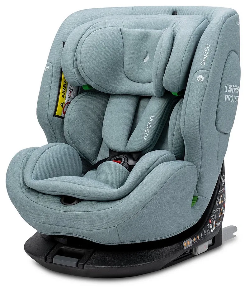 Autokindersitz One360, Reboarder 360 Grad drehbar, Kindersitz mit Isofix, ab: Geburt, bis: 12 Jahre, ab: 40 cm, bis: 150 cm, erleichtertes Anschnallen mit Magneten, extra weiche Polster by Osann in Sky – product photo