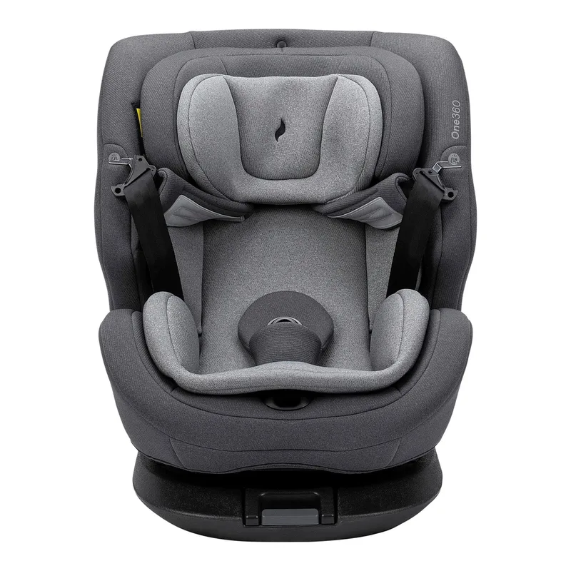 Autokindersitz One360, Reboarder 360 Grad drehbar, Kindersitz mit Isofix, ab: Geburt, bis: 12 Jahre, ab: 40 cm, bis: 150 cm, erleichtertes Anschnallen mit Magneten, extra weiche Polster von Osann in Grau – Produktfoto 3 von 3