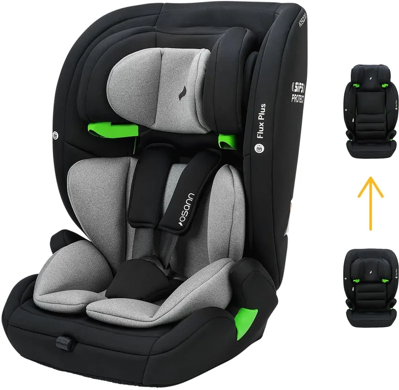 Flux Plus i-Size Autostoel 76-150 cm – R129 – Groep 1/2/3 – Autogordel – Verstelbare Hoofdsteun by Osann in Grijs gemêleerd – product photo