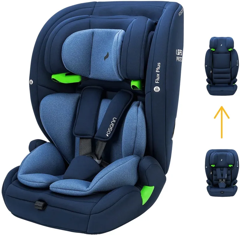 Flux Plus i-Size Autostoel 76-150 cm – R129 – Groep 1/2/3 – Autogordel – Verstelbare Hoofdsteun by Osann in Marineblauw gemêleerd – product photo