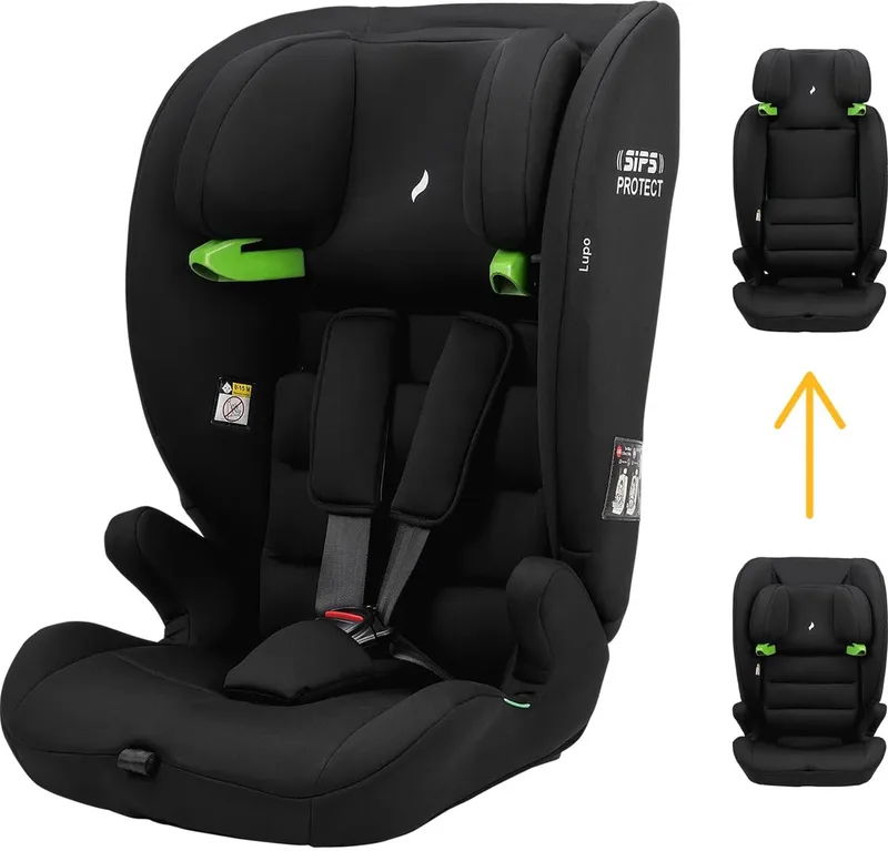 Lupo 2 Isofix i-Size Autostoel 76-150 cm – Isofix – R129 – Groep 1/2/3 – Verstelbare Hoofdsteun van Osann in Zwart – productfoto