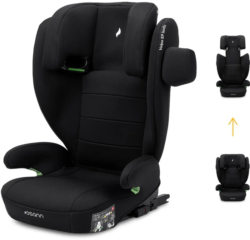 Volpo SP Isofix, kinderzitje met Isofix vanaf 3 jaar, autostoeltje voor kinderen van 100 tot 150 cm - Nero de Osann en Zwart – photo produit