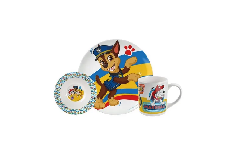 Geschirr-Set PAW PATROL Kindergeschirr - Frühstückset Teller, Schale, Becher BOYS (3-tlg), 1 Personen, Porzellan van P:OS – productfoto 2 van 2