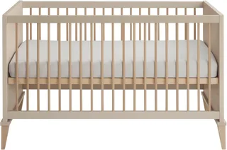 Babybett JONTE 70x140cm in Beige, umbaubares Kinderbett mit Massivholz, Gitterbett 4-fach höhenverstellbar, entnehmbare Sprossen, Juniorbett by Paidi in Beige, Brown – product photo 3 of 5