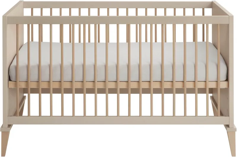 Babybett JONTE 70x140cm in Beige, umbaubares Kinderbett mit Massivholz, Gitterbett 4-fach höhenverstellbar, entnehmbare Sprossen, Juniorbett by Paidi in Beige, Brown – product photo 3 of 5