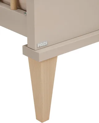 Babybett JONTE 70x140cm in Beige, umbaubares Kinderbett mit Massivholz, Gitterbett 4-fach höhenverstellbar, entnehmbare Sprossen, Juniorbett by Paidi in Beige, Brown – product photo 5 of 5
