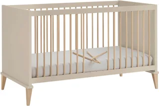 Babybett JONTE 70x140cm in Beige, umbaubares Kinderbett mit Massivholz, Gitterbett 4-fach höhenverstellbar, entnehmbare Sprossen, Juniorbett by Paidi in Beige, Brown – product photo 4 of 5