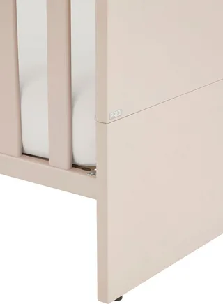Babybett LITTLE SNU 70x140cm in Beige oder Weiß, umbaubares Kinderbett, Gitterbett 4-fach höhenverstellbar, entnehmbare Sprossen, Juniorbett von Paidi in Beige, Braun – Produktfoto 5 von 5