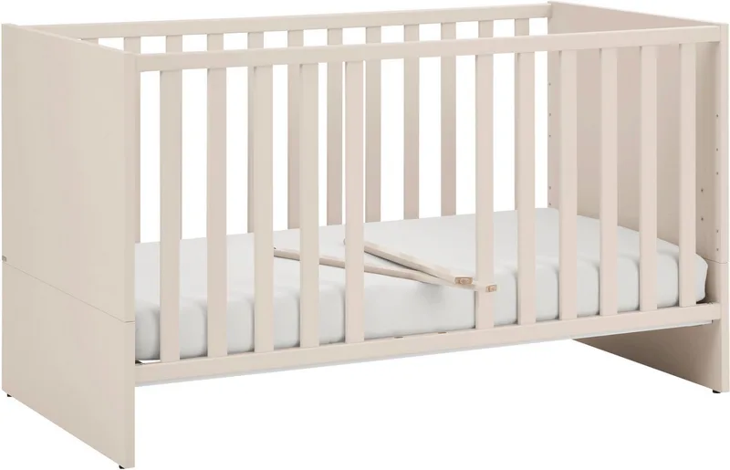 Babybett LITTLE SNU 70x140cm in Beige oder Weiß, umbaubares Kinderbett, Gitterbett 4-fach höhenverstellbar, entnehmbare Sprossen, Juniorbett von Paidi in Beige, Braun – Produktfoto 2 von 5