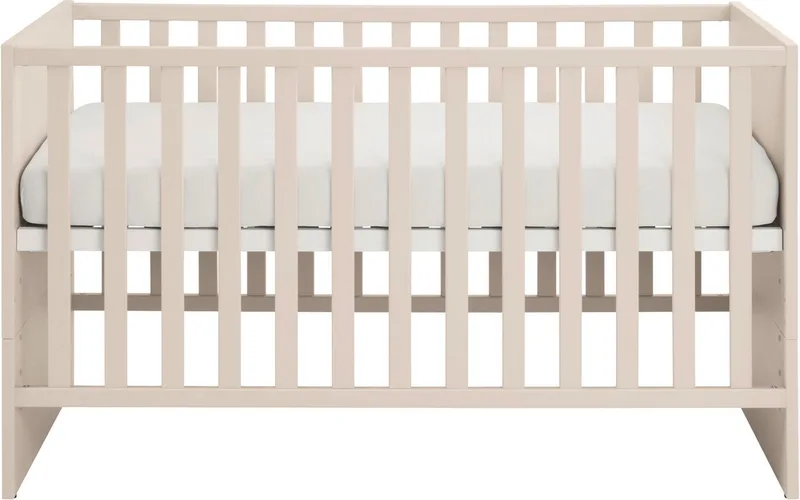 Babybett LITTLE SNU 70x140cm in Beige oder Weiß, umbaubares Kinderbett, Gitterbett 4-fach höhenverstellbar, entnehmbare Sprossen, Juniorbett von Paidi in Beige, Braun – Produktfoto 4 von 5