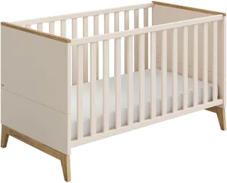 Babybett STIENE 70x140cm in Beige oder Grau, umbaubares Bett mit Massivholz, Gitterbett 4-fach höhenverstellbar, entnehmbare Sprossen, Kinderbett by Paidi in Beige, Brown – product photo 1 of 5