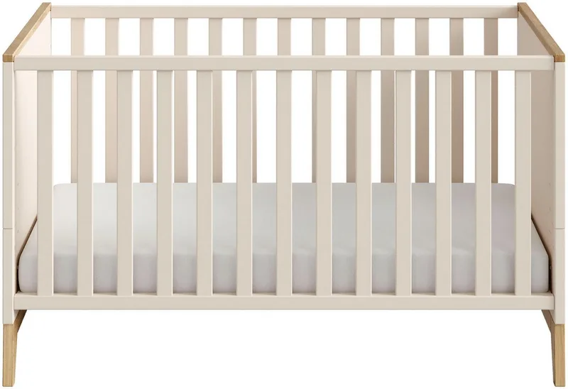 Babybett STIENE 70x140cm in Beige oder Grau, umbaubares Bett mit Massivholz, Gitterbett 4-fach höhenverstellbar, entnehmbare Sprossen, Kinderbett by Paidi in Beige, Brown – product photo 3 of 5