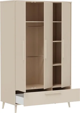 Babymöbel-Set LITTLE FLO, 4-teiliges Kinderzimmer in hochwertiges Komplettset, (Spar-Set, 4-tlg., 120x200cm Bodenbett, Kleiderschrank 3-türig, Wickelkommode & Aufsatz), Jugendzimmer, Soft-Close, mitwachsendes Bett - 3-fach umbaubar by Paidi in Beige – product photo 3 of 5