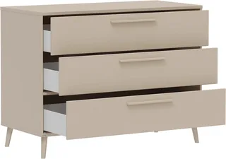 Babymöbel-Set LITTLE FLO, 4-teiliges Kinderzimmer in hochwertiges Komplettset, (Spar-Set, 4-tlg., 120x200cm Bodenbett, Kleiderschrank 3-türig, Wickelkommode & Aufsatz), Jugendzimmer, Soft-Close, mitwachsendes Bett - 3-fach umbaubar by Paidi in Beige – product photo 4 of 5