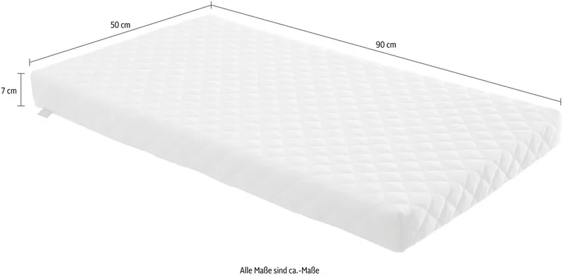 Beistellbett-Matratzen LITTLE MATTRESS Babymatratze, PAIDI, 7 cm hoch, (B/H/T ca. 50x90x7) in Kooperation mit Alvi), hochwertiger Schaumkern extra belüftet by Paidi in White – product photo 5 of 5