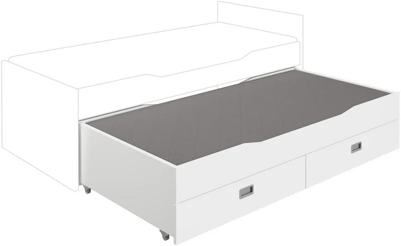 Kinderbett Ausziehbett, Unterschiebebett mit 2 Schubladen, 90 x 190 cm by Paidi in White – product photo 1 of 3