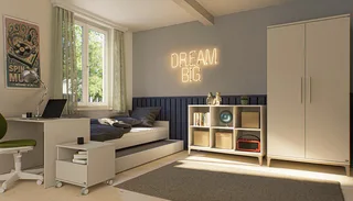 Kinderbett CUTIE LEA in mit Bettkasten, Jugendliege (L/B/H ca. 204/96-126/56cm, Off-White), bietet extra Stauraum oder zusätzliche Liegefläche, Kojenliege von Paidi in Weiß – Produktfoto 2 von 4