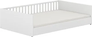 Kinderbett LITTLE FLO, vom Baby bis zum Teeni, in mehreren Farben und Breiten (Breite/Länge: 90x200cm + 120X200cm +140x200cm), umbaubar zum Kinder- oder Jugendbett, Bodenbett auch als Sofa nutzbar von Paidi in Weiß – Produktfoto 1 von 4