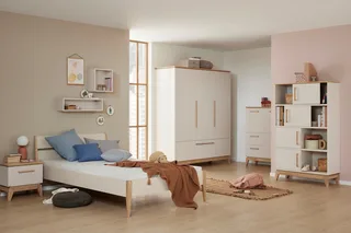 Kinderbett STIENE in verschiedenen Größen und Farben (90/120/140x200cm - Beige, Grau, Eiche massiv), Jugendbett mit Massivholz, pflegeleicht, langlebig, Jugendliege by Paidi in Beige, Brown – product photo 2 of 5