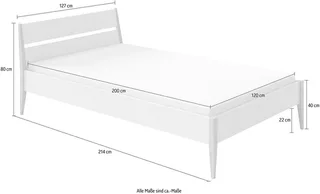 Kinderbett STIENE in verschiedenen Größen und Farben (90/120/140x200cm - Beige, Grau, Eiche massiv), Jugendbett mit Massivholz, pflegeleicht, langlebig, Jugendliege by Paidi in Beige, Brown – product photo 5 of 5