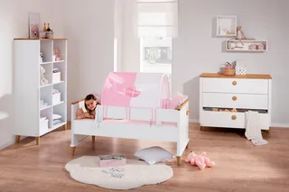 Kinderregal LOTTE & FYNN Steiff by PAIDI, 8 offene Fächer, 96cm Breite, Highboard, mit Eiche Massivholz, stabiles und langlebiges Regal de Paidi en Blanc – photo produit 2 sur 3