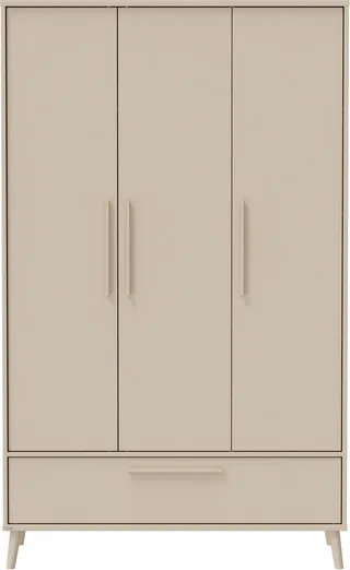 Kleiderschrank EEFJE in Beige mit Schublade und Türen, verschiedene Ausführungen (B/H/T ca. 95-123/139-204/41-57cm, mit 2 oder 3 Türen + Tiny-Variante) stabiler Drehtürenschrank aus Holz, mit Soft-Close-Funktion de Paidi en Beige, Marron – photo produit 3 sur 5