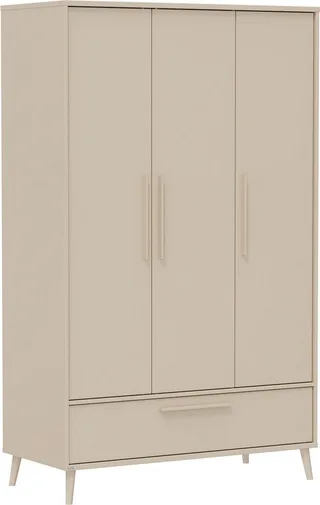 Kleiderschrank EEFJE in Beige mit Schublade und Türen, verschiedene Ausführungen (B/H/T ca. 95-123/139-204/41-57cm, mit 2 oder 3 Türen + Tiny-Variante) stabiler Drehtürenschrank aus Holz, mit Soft-Close-Funktion de Paidi en Beige, Marron – photo produit 1 sur 5