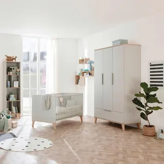 Kleiderschrank Fiene 3-türig van Paidi in Grijs, Naturel, 124 × 209 mm – productfoto 1 van 3