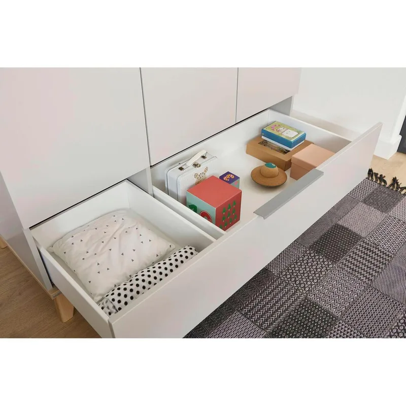 Kleiderschrank Fiene 3-türig van Paidi in Grijs, Naturel, 124 × 209 mm – productfoto 3 van 3