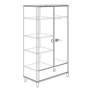 Kleiderschrank Lotte & Fynn 2-türig från Paidi i Vit, 119 × 202 mm – produktbild 2 av 2