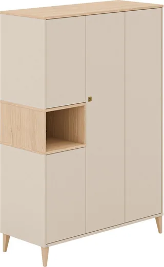 Kleiderschrank MILA & BEN Steiff by PAIDI in 4 Türen mit Push-to-open inkl. Kleiderstangen und Einlegeböden, Massivholz-Füße, Soft-Close från Paidi i Beige – produktbild 1 av 5