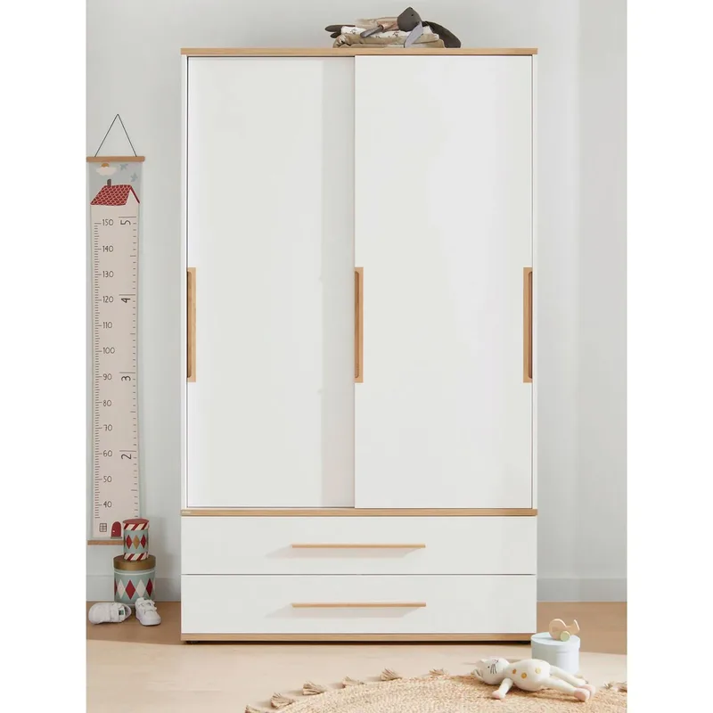 Kleiderschrank Yolanda 2-türig van Paidi in Wit, Naturel, 124 × 207 mm – productfoto 1 van 3