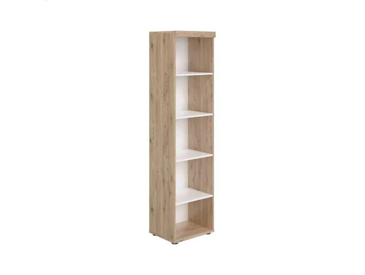Regal Fionn, Weiß, Eiche, 4 Fächer, 48.4x190.8x39.9 cm, Blauer Engel, Beimöbel erhältlich, stehend, Kinderzimmer & Jugendzimmer, Kindermöbel, Kinderregale van Paidi – productfoto