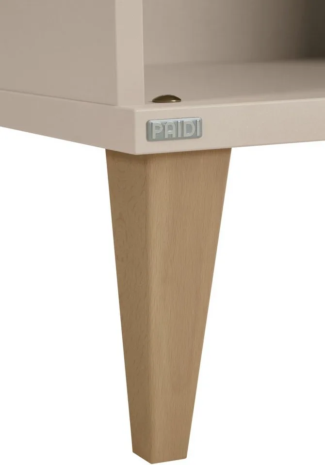 Sideboard JONTE in Beige, 6 offene Fächer (B/H/T ca. 124/87/38cm, Cashmere-Beige), stabiles Regal mit Massivholz-Füßen, offenes Standregal från Paidi i Beige, Brun – produktbild 3 av 5