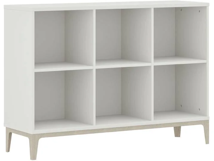 Sideboard PAIDI CUTIE LEA in Weiß, 6 offene Fächer , off, weiß, B:123cm H:88cm T:38cm, Spanplatte, Sideboards, Sideboard, modernes & stabiles Regal aus Holz, offenes Standregal från Paidi – produktbild