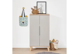 Standregal FIENE in 2 Türen mit Soft-Close, 6 Fächer, stabiles und langlebiges Regal aus Holz, geprüfte Qualität van Paidi in Grijs – productfoto 1 van 5