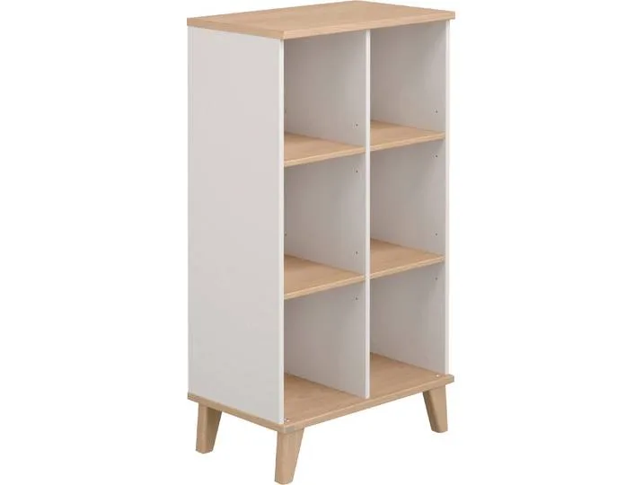 Standregal, Holz, Kieselgrau, 120×66×40 cm, 6 Offene Fächer, Skandinavisch, PAIDI van Paidi – productfoto